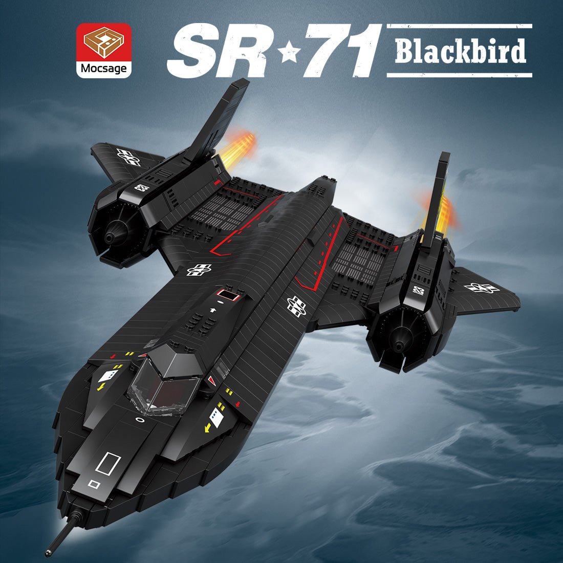 Taktisches Flugzeug Mocsage SR71 Blackbird Klemmbausteine - LesDiy - Klemmbausteine