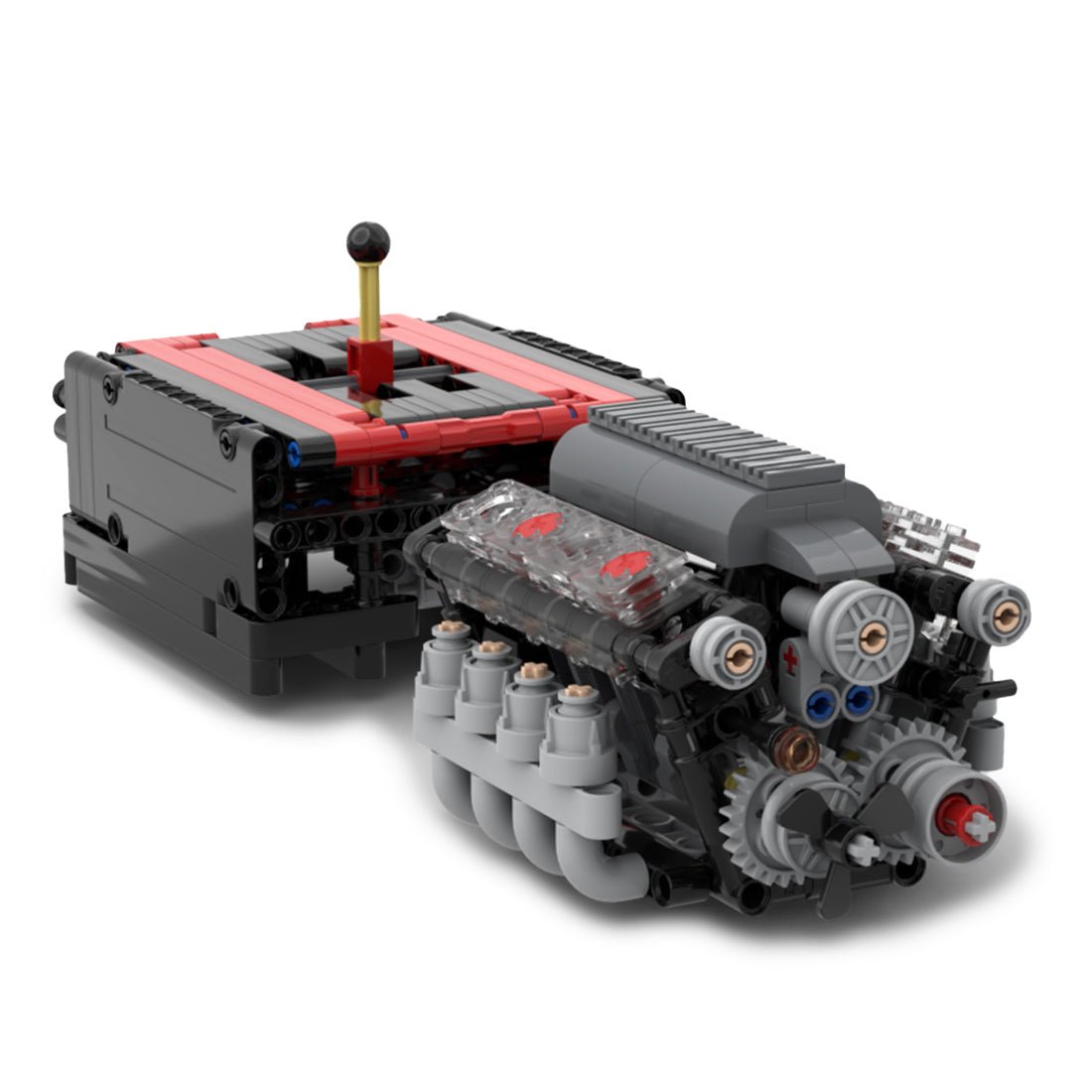 V8 - Motor mit Gearbox Tech Engine Klemmbausteine - LesDiy - Klemmbausteine