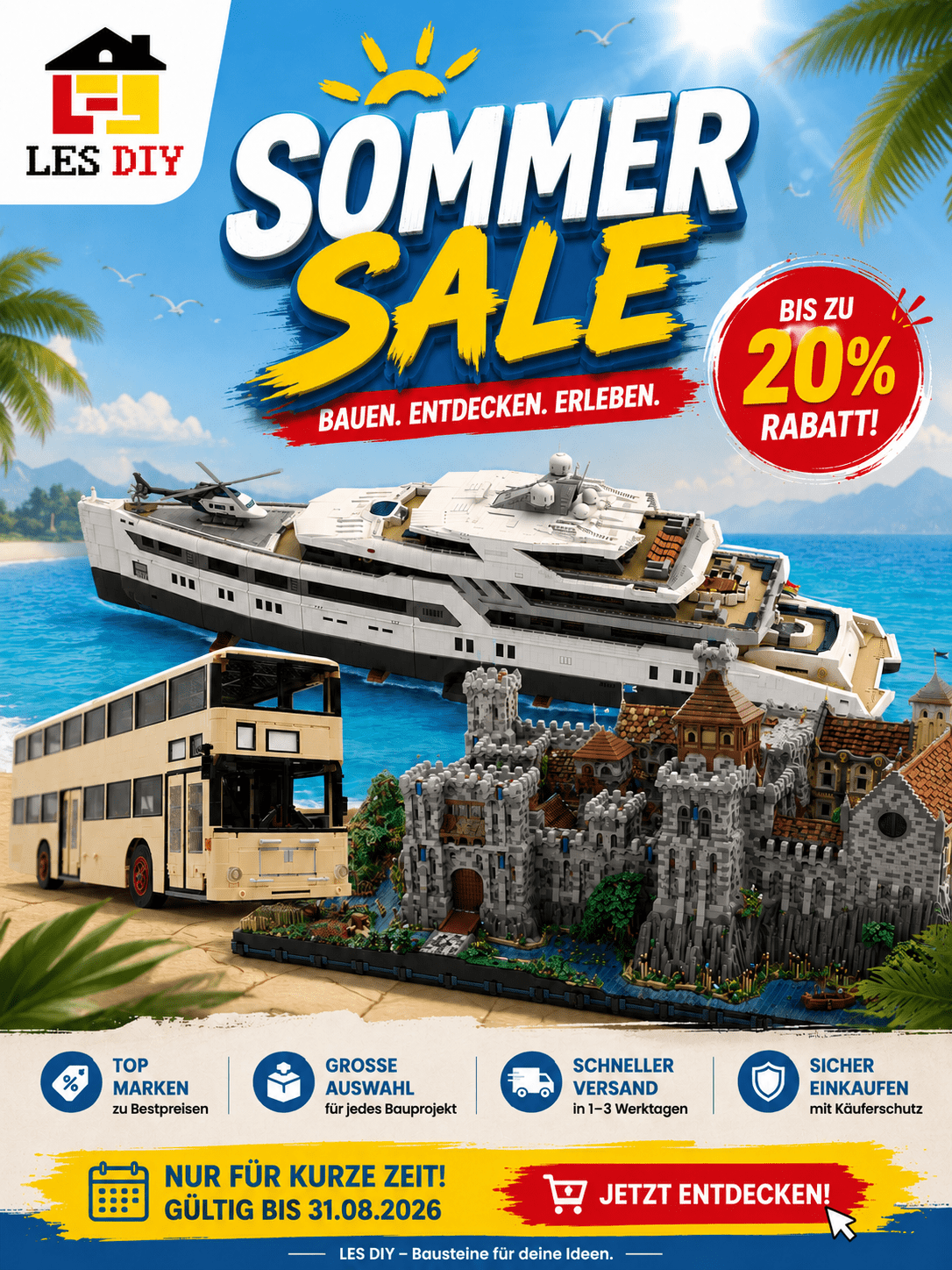 Sommer-Sale: 20 % Rabatt auf dein nächstes Bauprojekt - LesDiy