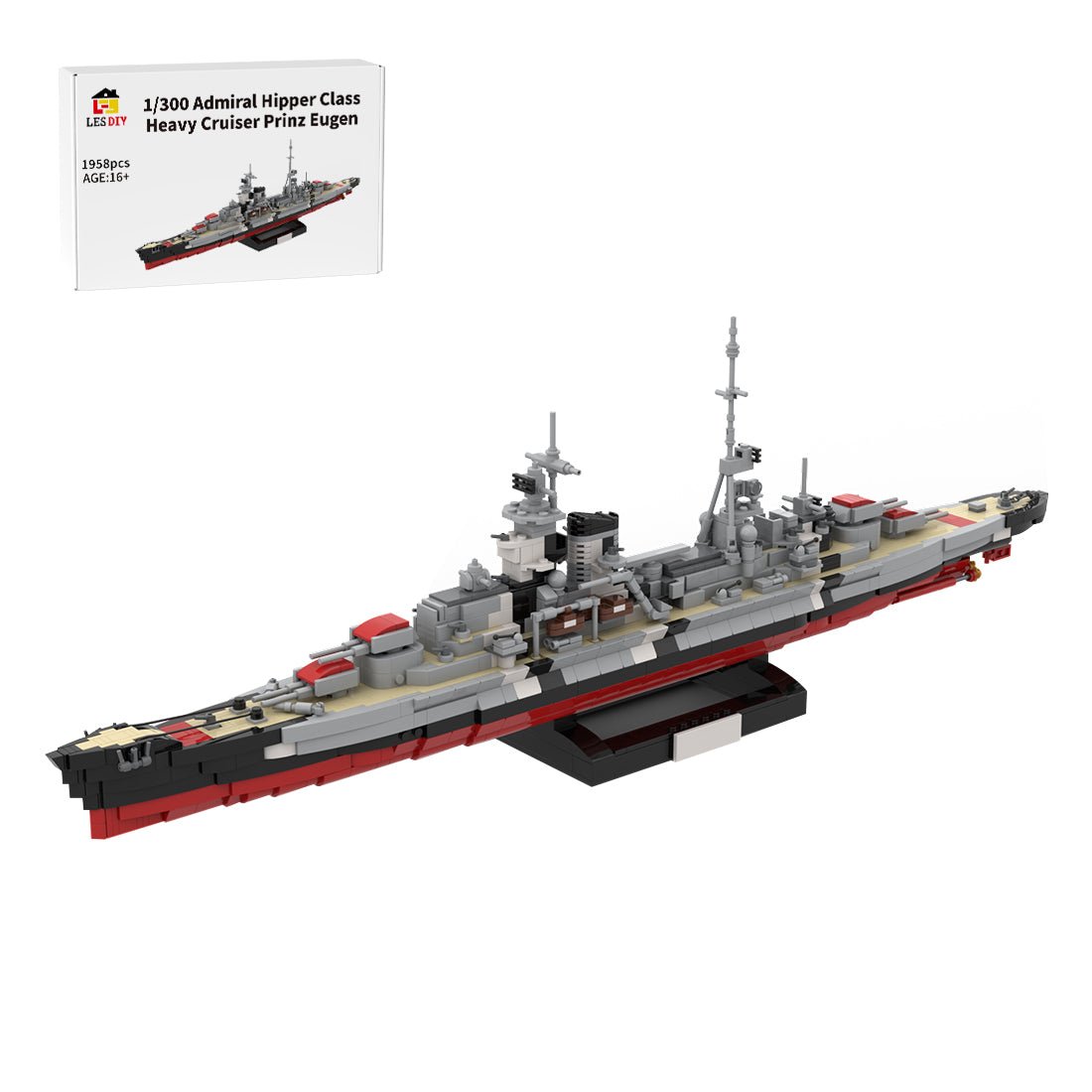 1/300 Admiral Hipper Class Heavy Cruiser Prinz Eugen Klemmbausteine - LesDiy - Klemmbausteine