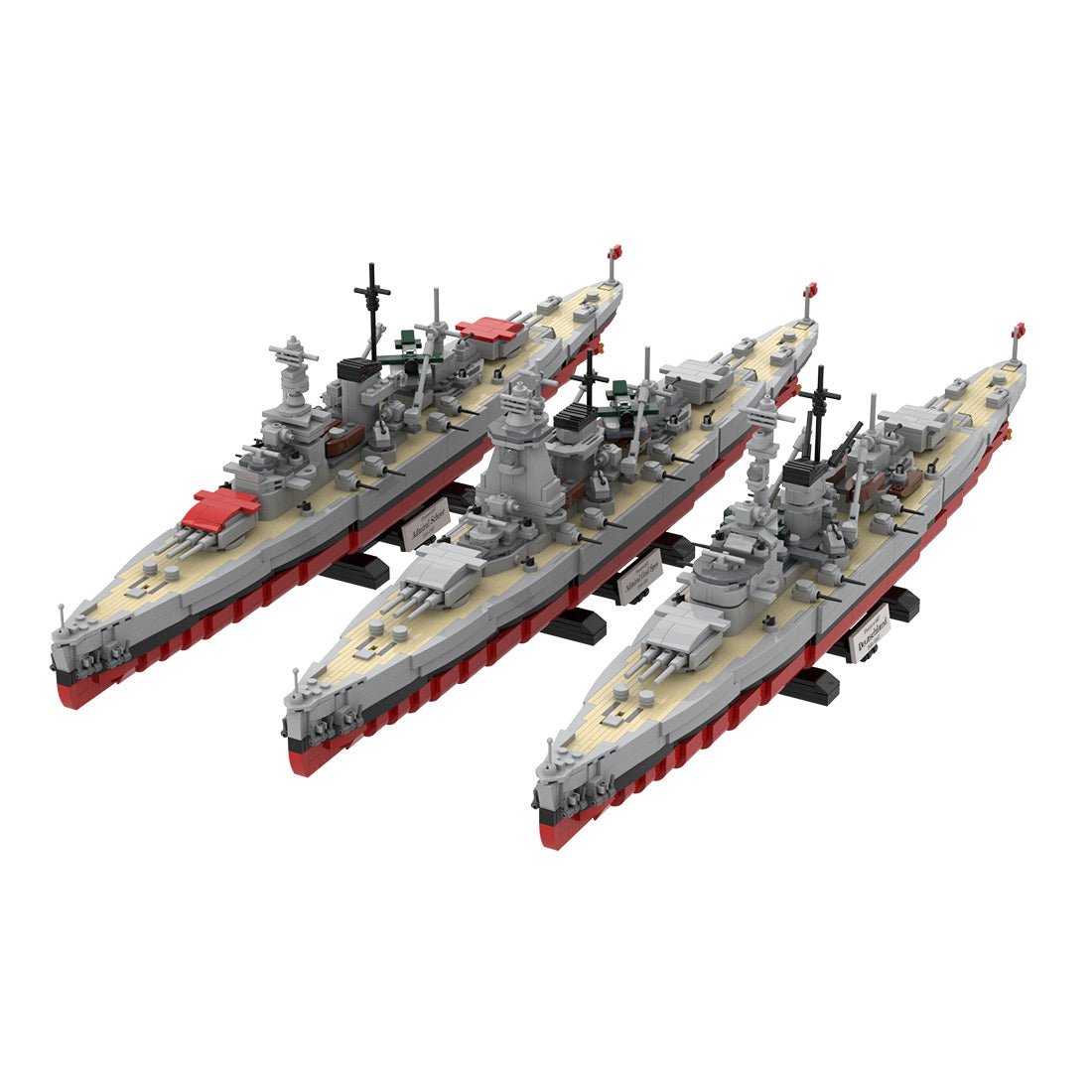 1/300 Scale German 3 in 1 Military Armored Warship Klemmbausteine - LesDiy - Klemmbausteine