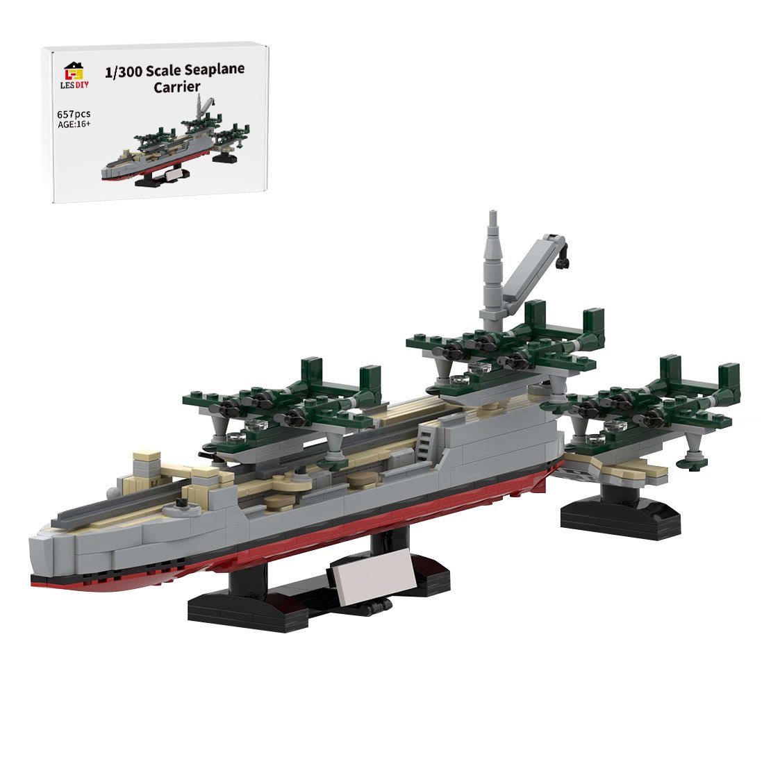 1/300 Scale Seaplane Carrier Klemmbausteine - LesDiy - Klemmbausteine