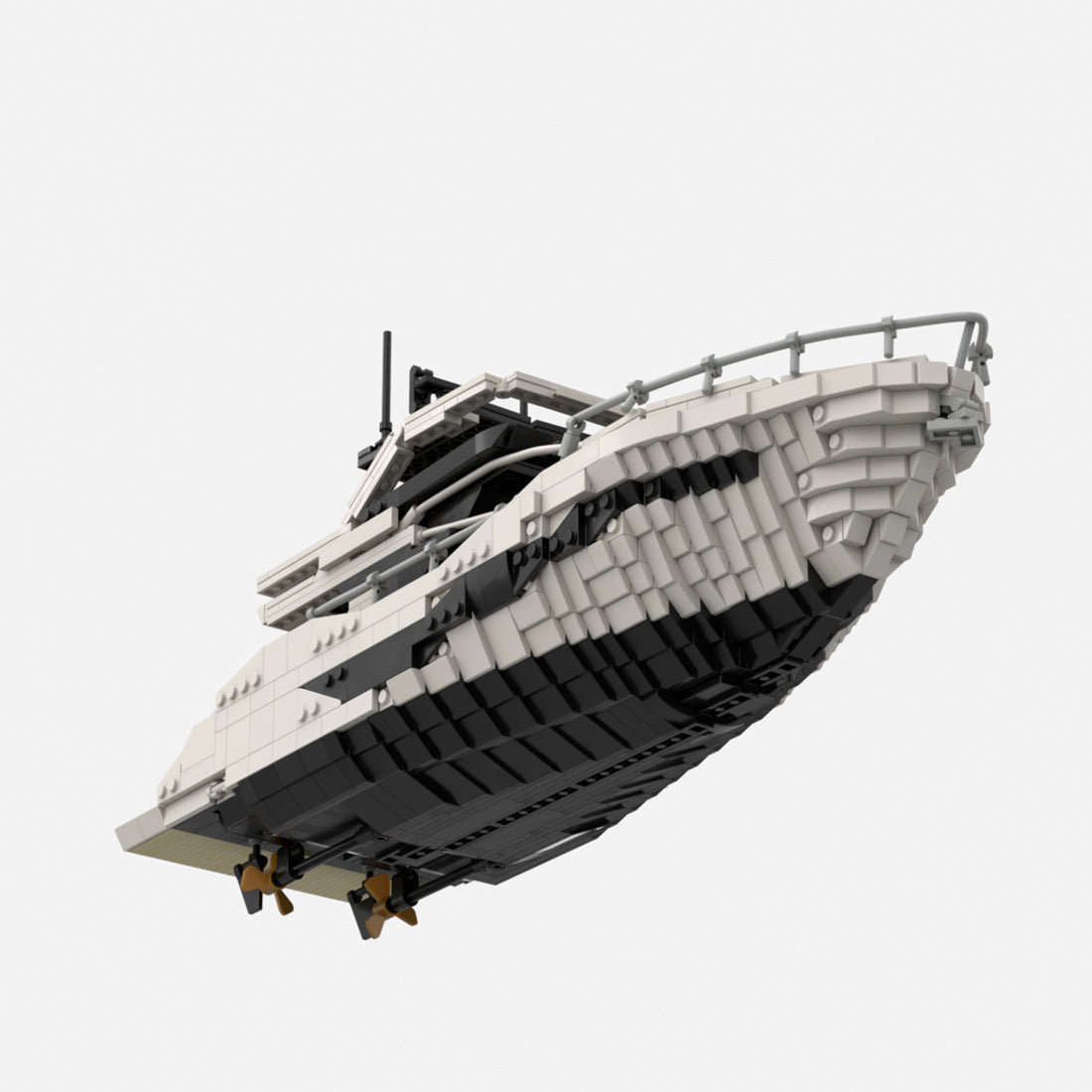 MOC-256391 Luxury Flybridge Yacht Klemmbausteine