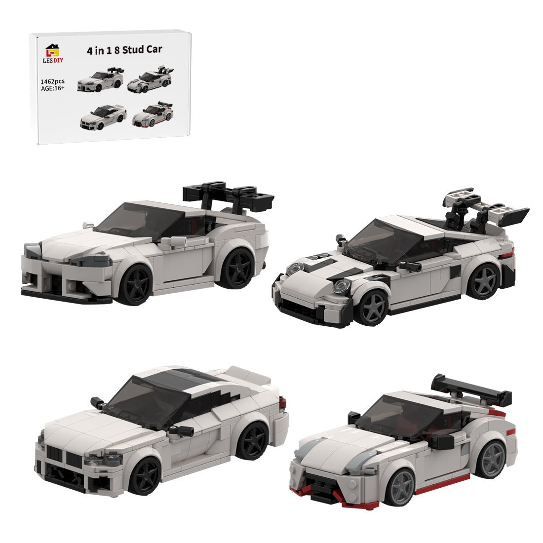 4 in 1 8 Stud Car Klemmbausteine - LesDiy - Klemmbausteine
