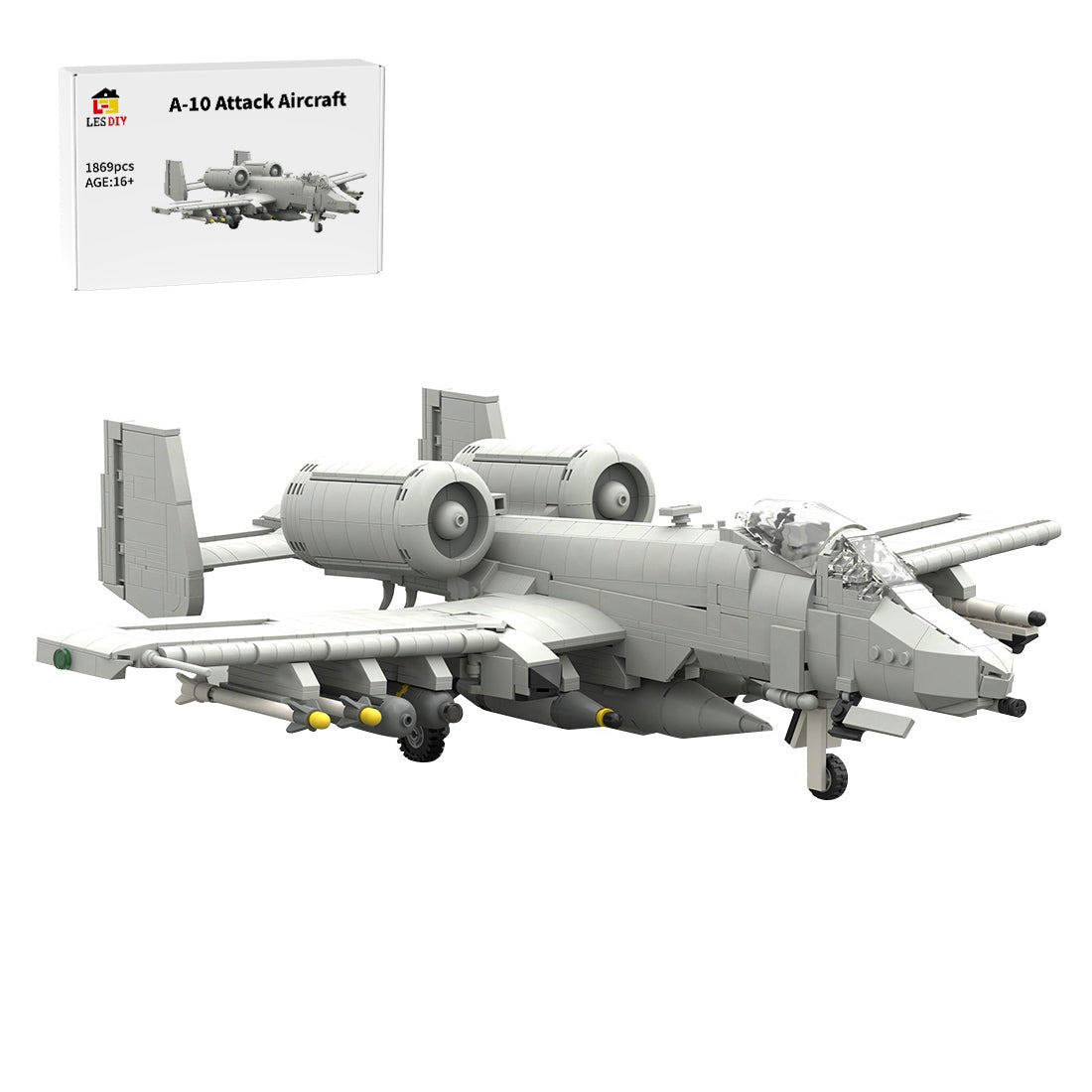 A - 10 Attack Aircraft Military Klemmbausteine （Grey） - LesDiy - Klemmbausteine