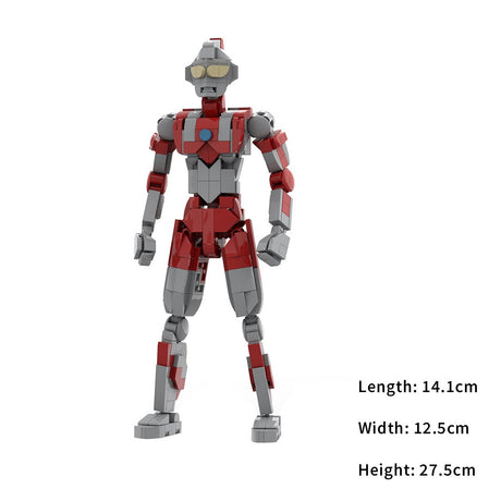 Articulated Red & Gray Action Figure Klemmbausteine - LesDiy - Klemmbausteine