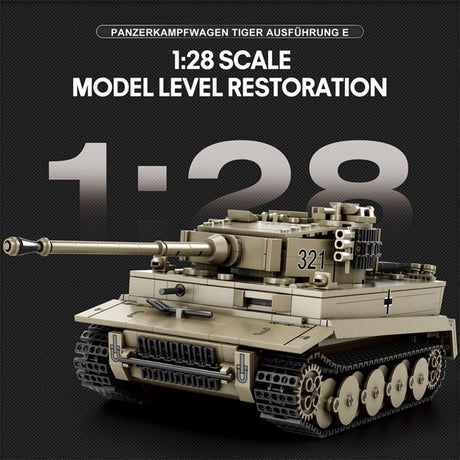 Deutscher Militärpanzer im Maßstab 1/28 Klemmbausteine - LesDiyproduct_type##