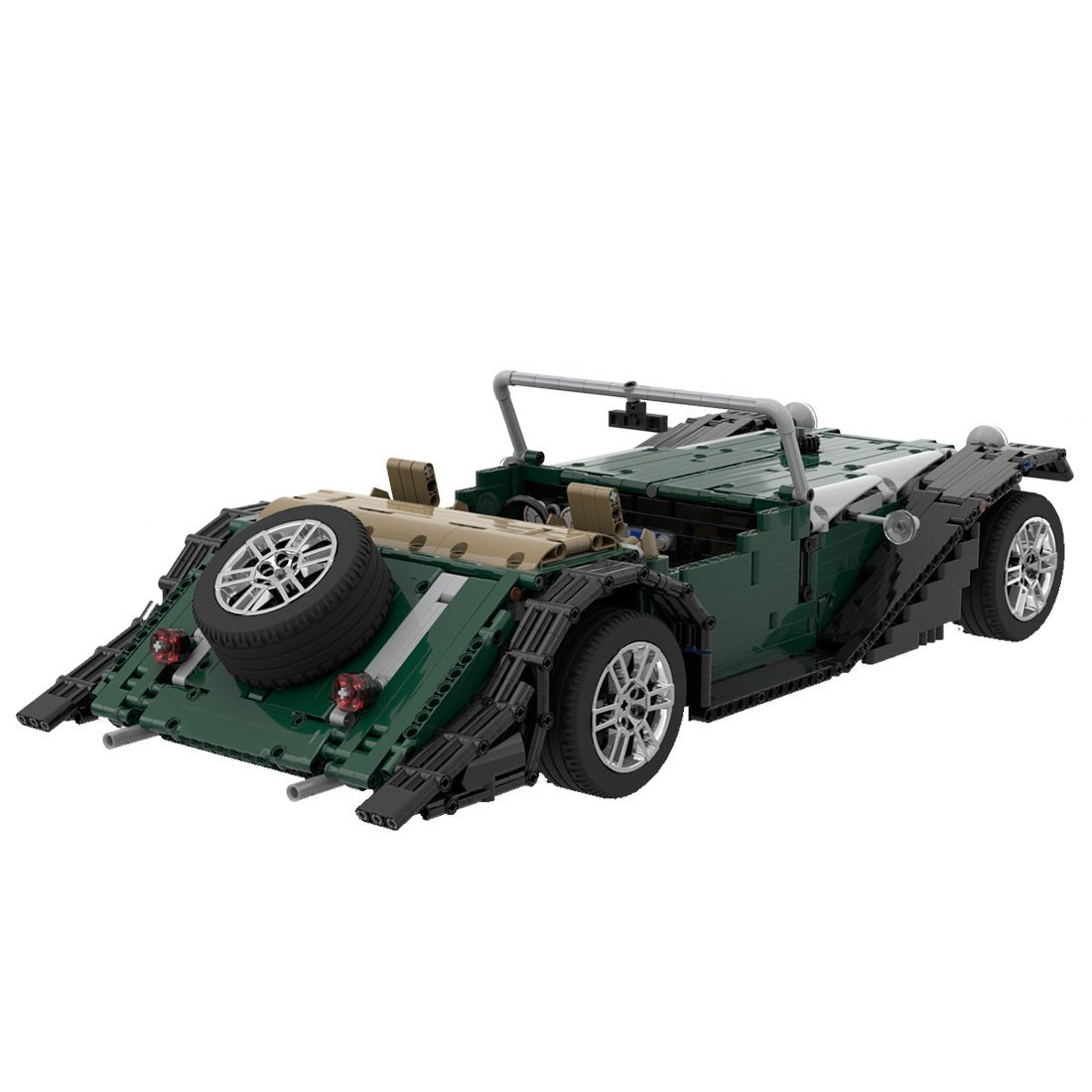 Grüner Sportwagen Modell Retro Roadster - LesDiy - Klemmbausteine