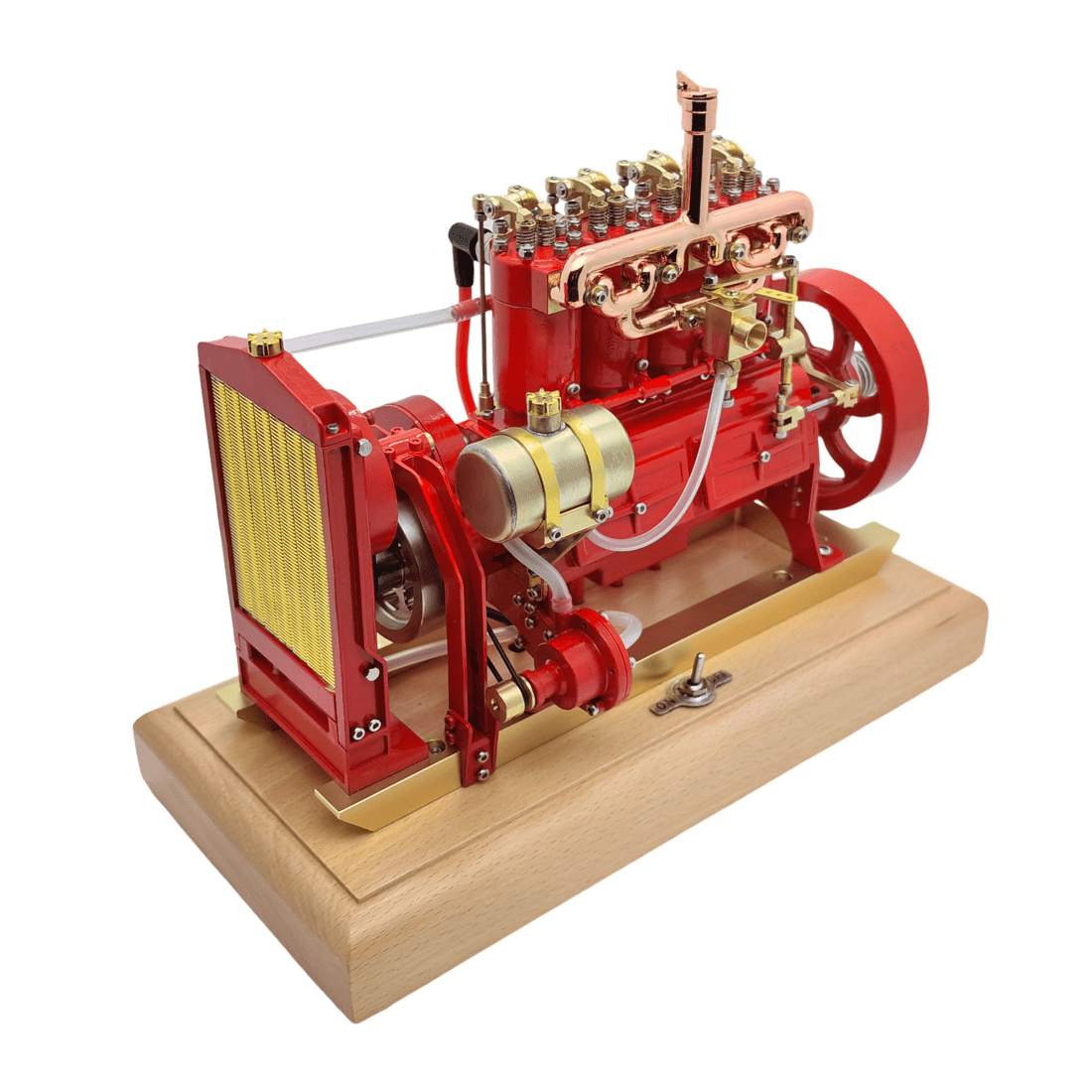 HOPBLOCK Motor Bausatz, 12CC Vertikaler Synchron 4 Zylinder Modell, Benzinmotor Verbrennungsmotor Modellbau, Traktor Motor Engine Kit für Technikbegeisterte - LesDiy - Klemmbausteine
