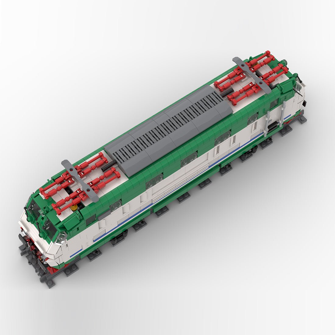 Italian E444R electric locomotive XMPR livery Klemmbausteine - LesDiy - Klemmbausteine