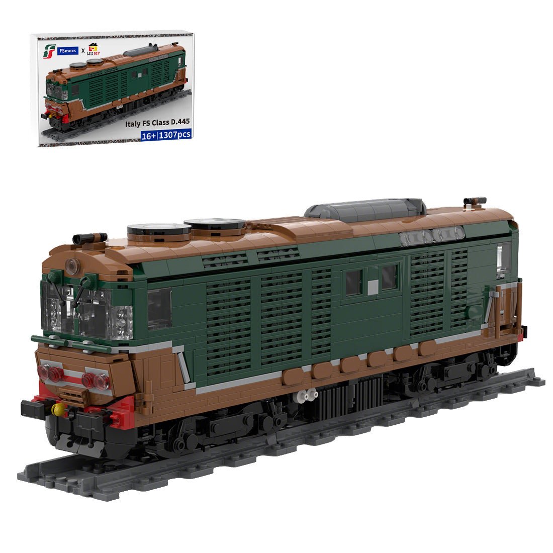 Italy Diesel Locomotive D.445 Train Klemmbausteine - LesDiy - Klemmbausteine