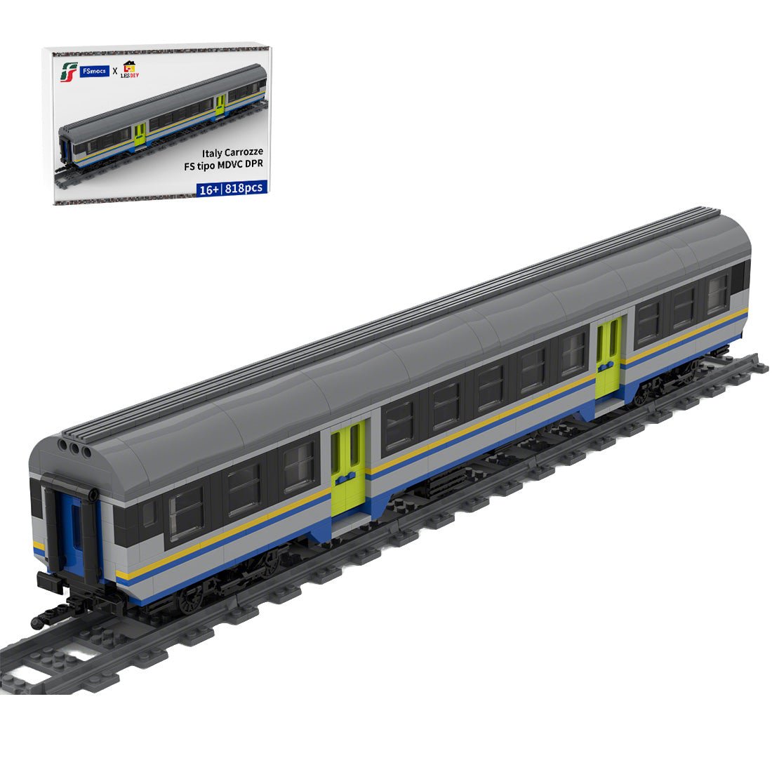 Italy MDVC Carriage DPR Train Klemmbausteine - LesDiy - Klemmbausteine