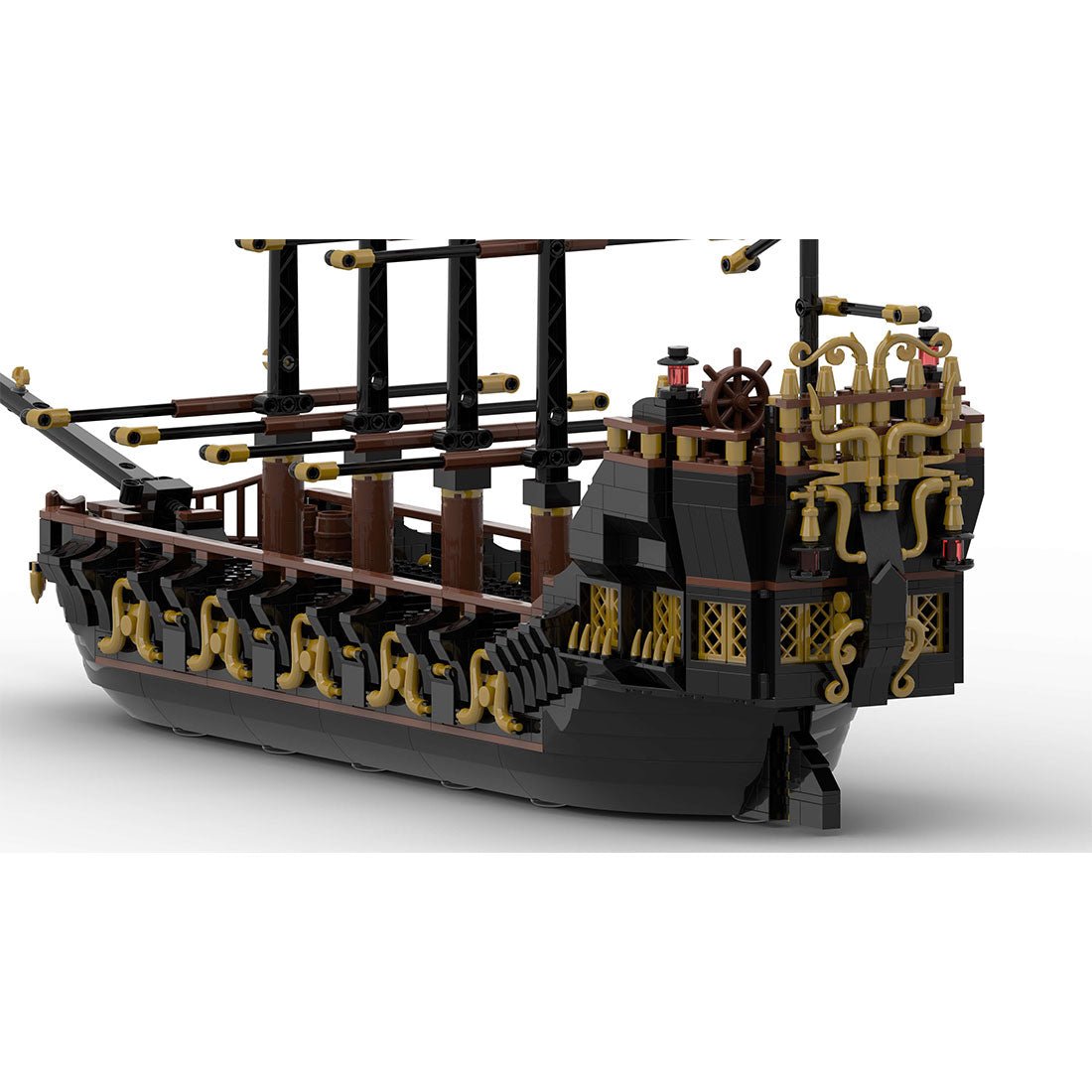 Medieval Golden Pirate Ship Klemmbausteine - LesDiy - Klemmbausteine
