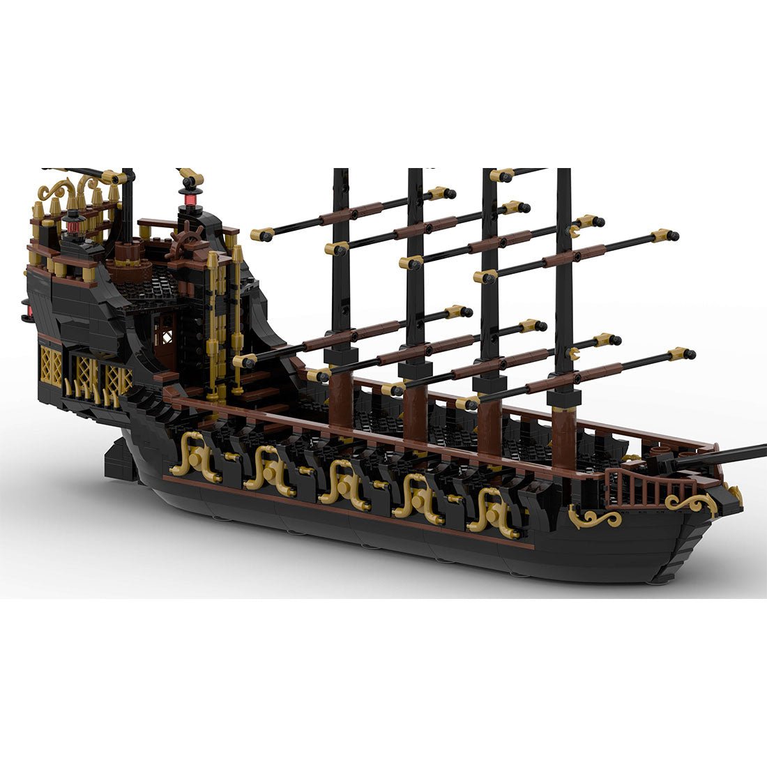 Medieval Golden Pirate Ship Klemmbausteine - LesDiy - Klemmbausteine