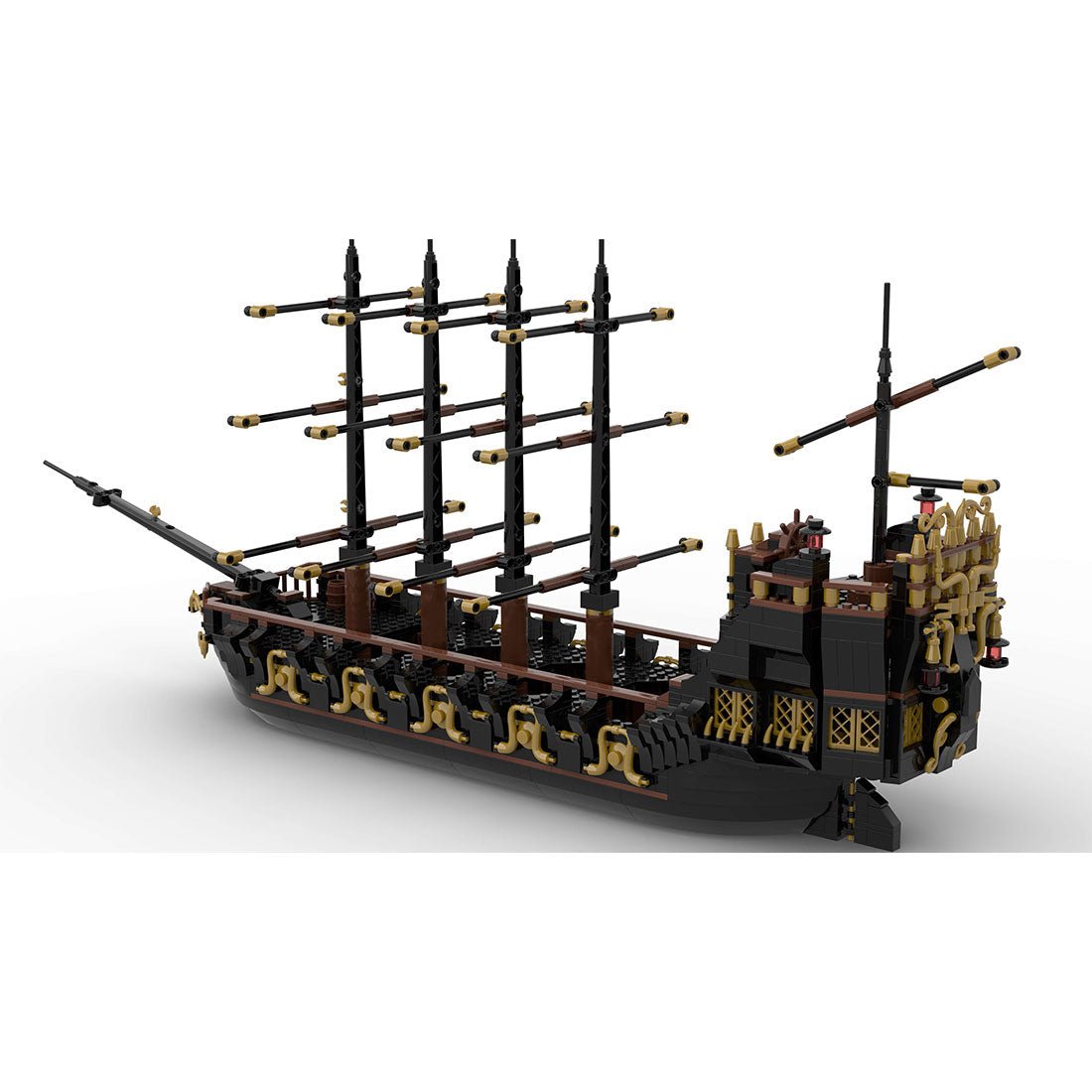 Medieval Golden Pirate Ship Klemmbausteine - LesDiy - Klemmbausteine