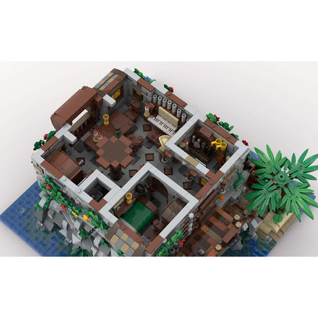 MOC - 105796 Piratenschädelinsel mit Rotbarts Haus Klemmbausteine - LesDiy - Klemmbausteine
