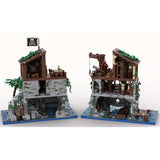 MOC - 105796 Piratenschädelinsel mit Rotbarts Haus Klemmbausteine - LesDiy - Klemmbausteine