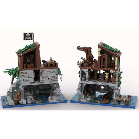 MOC - 105796 Piratenschädelinsel mit Rotbarts Haus Klemmbausteine - LesDiy - Klemmbausteine