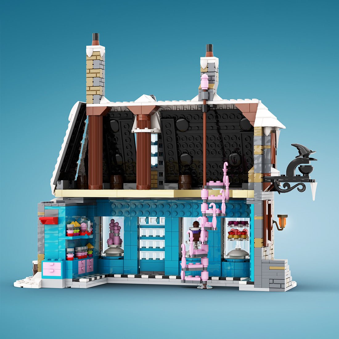 MOC - 114444 Winter Magic Candy House Klemmbausteine - LesDiy - Klemmbausteine