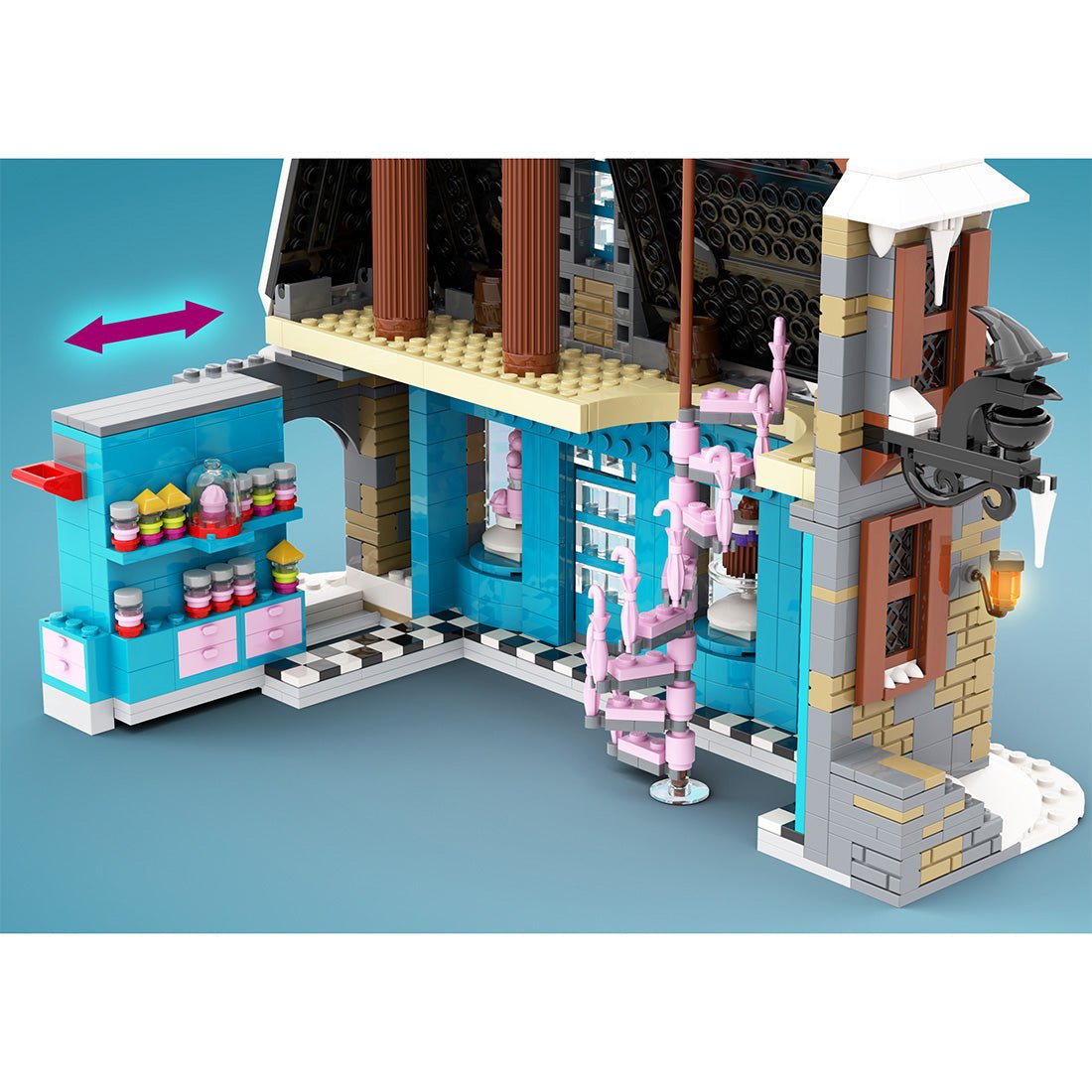 MOC - 114444 Winter Magic Candy House Klemmbausteine - LesDiy - Klemmbausteine