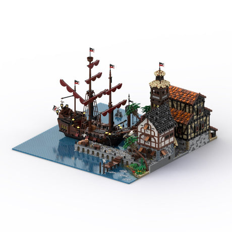MOC - 114510 Piratenstadt Port Sauvage Klemmbausteine - LesDiy - Klemmbausteine