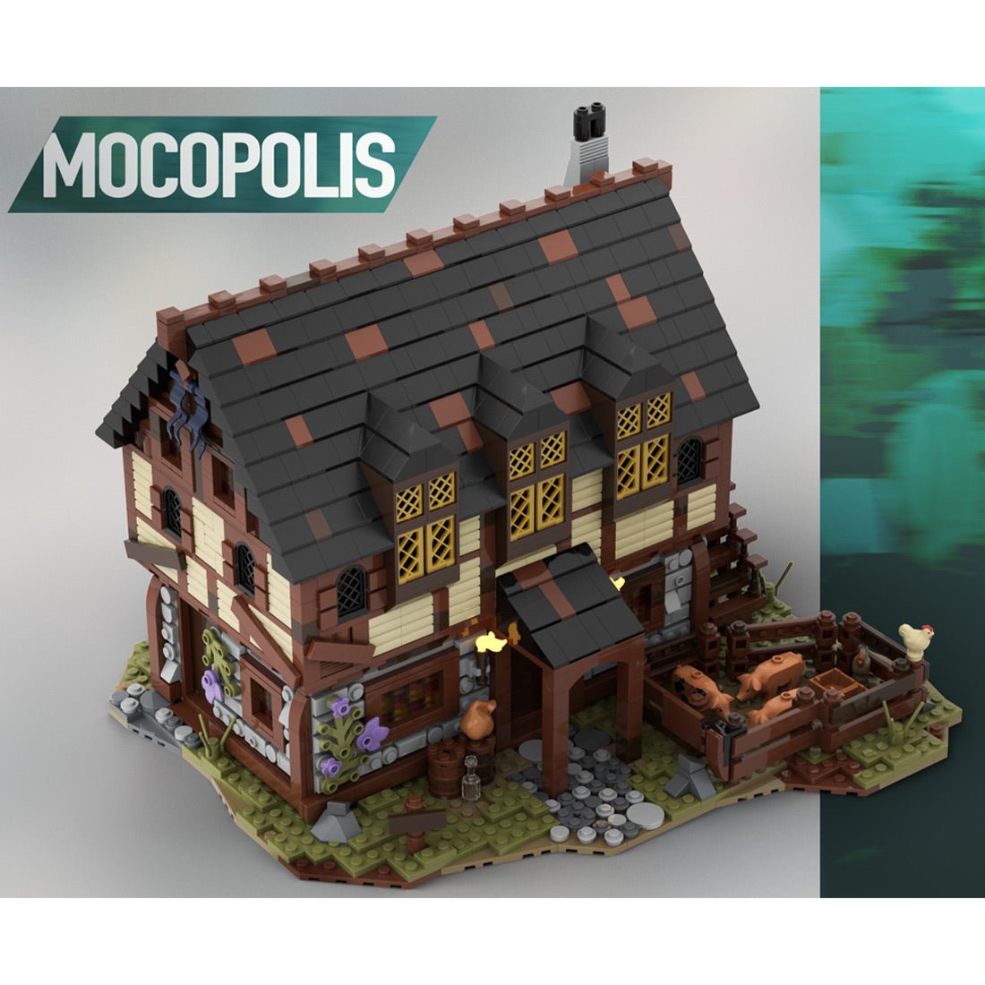 MOC - 114686 Medieval Trader`s House & Farm Klemmbausteine - LesDiy - Klemmbausteine