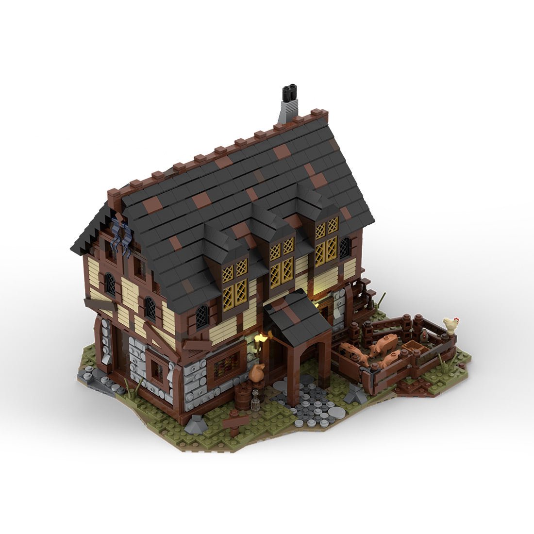 MOC - 114686 Medieval Trader`s House & Farm Klemmbausteine - LesDiy - Klemmbausteine