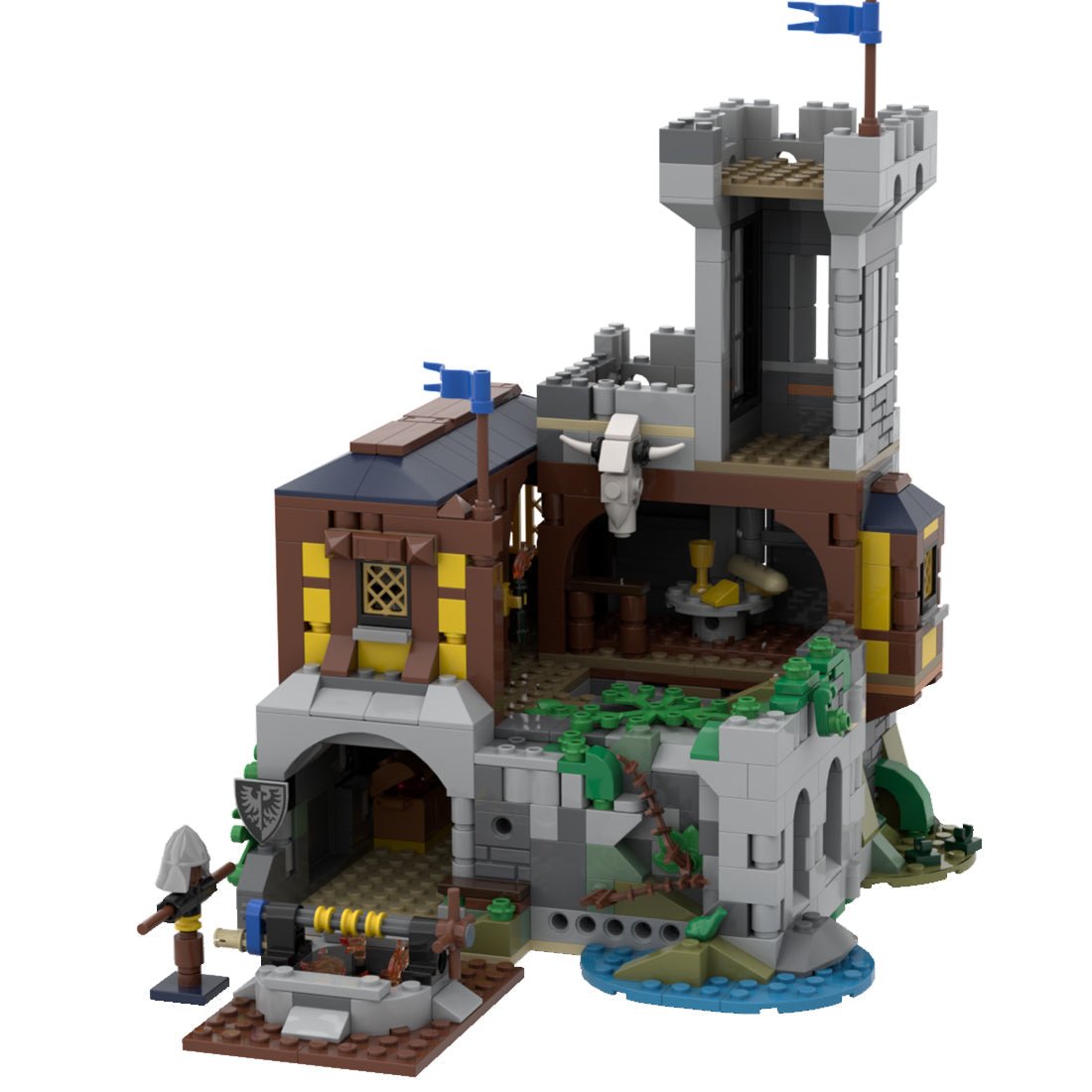 MOC - 115655 Mittelalterlicher schwarzer Sakerturm Klemmbausteine - LesDiy - Klemmbausteine