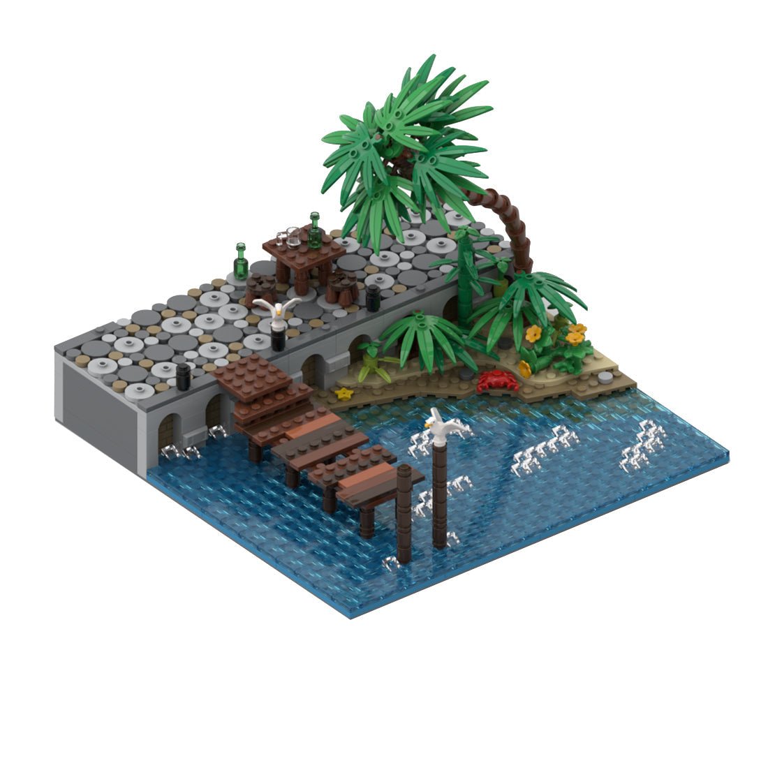 MOC - 116560 Stone Pier with Plank Bridge Klemmbausteine - LesDiy - Klemmbausteine