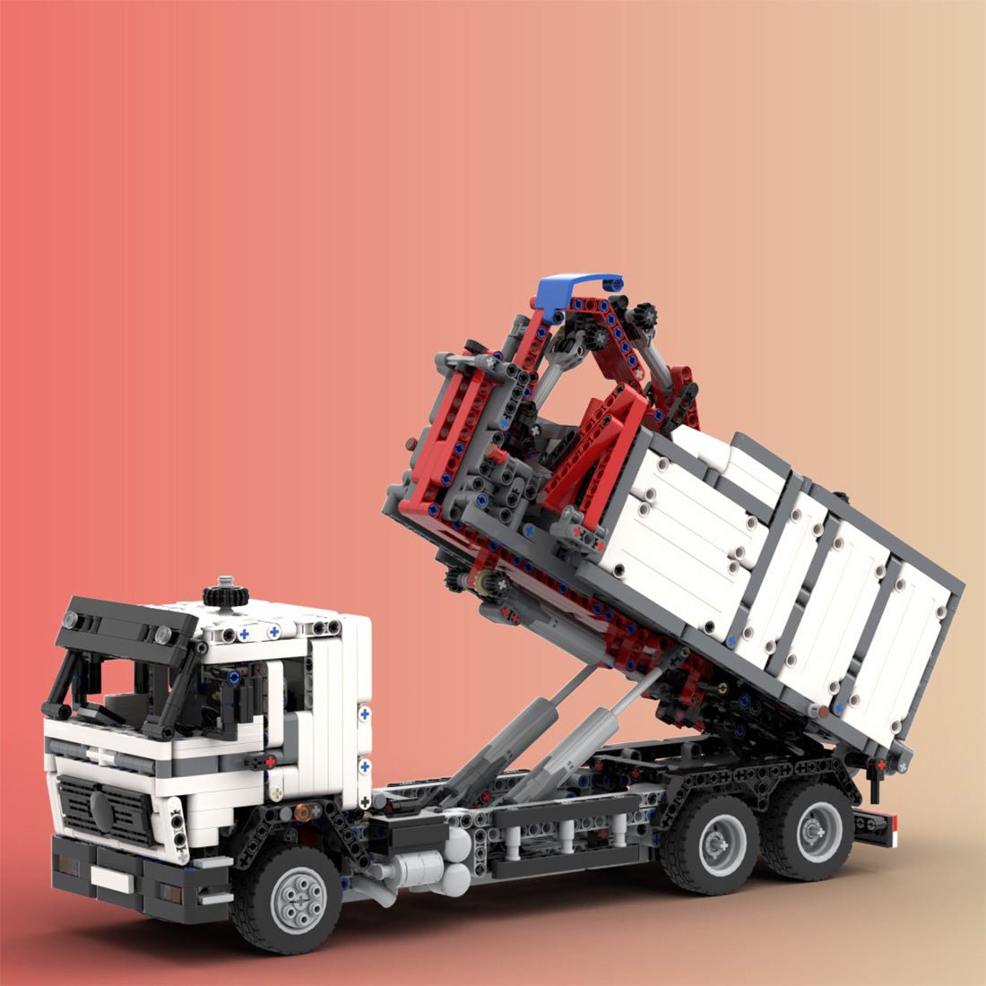 MOC - 120710 OF Hookloader & Crane Container Truck Klemmbausteine - LesDiy - Klemmbausteine