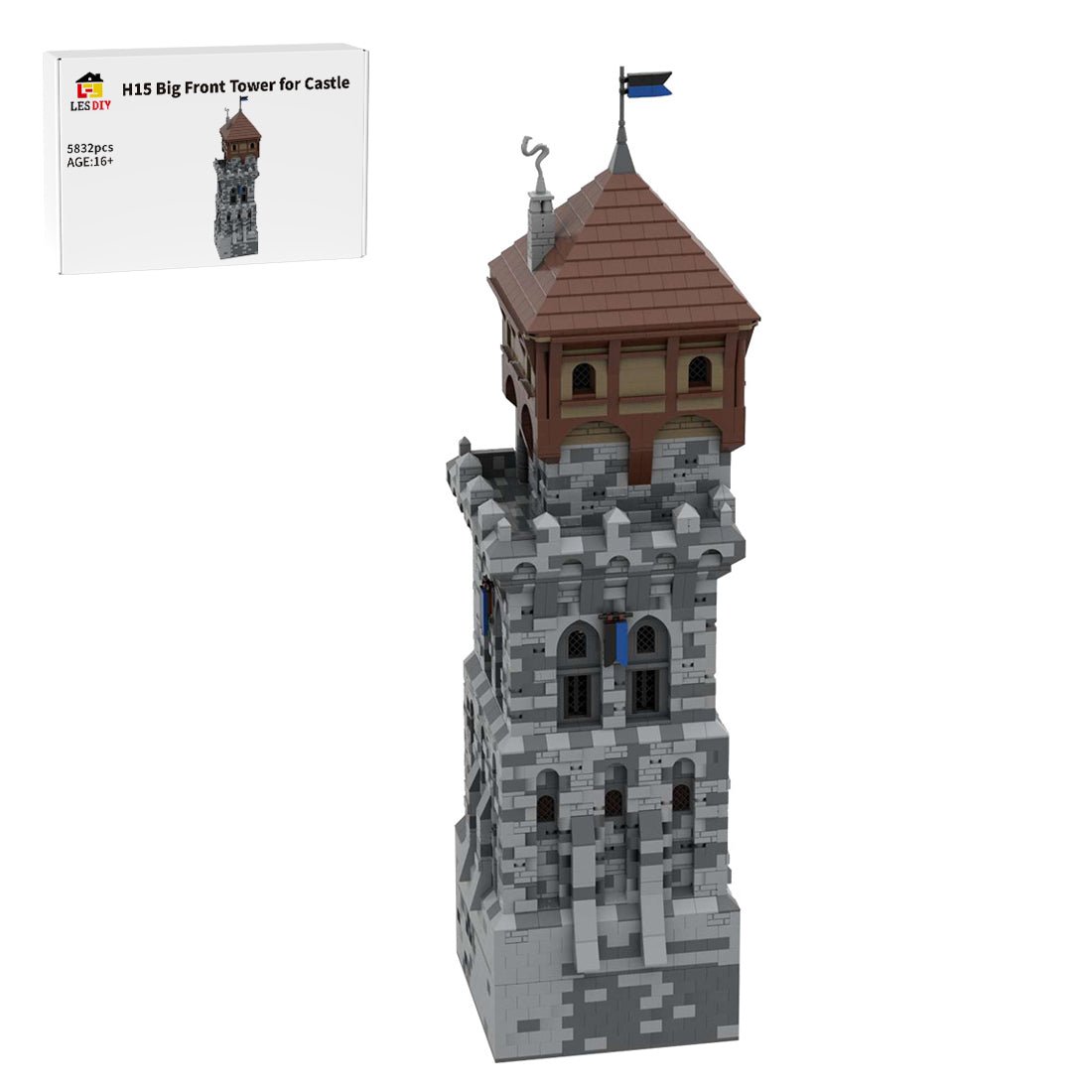 MOC - 131250 H15 Großer vorderer Turm Klemmbausteine - LesDiy - Klemmbausteine