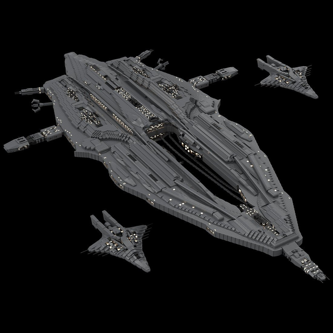 MOC - 131785 Wraith - HiveShip Spaceship Klemmbausteine - LesDiy - Klemmbausteine