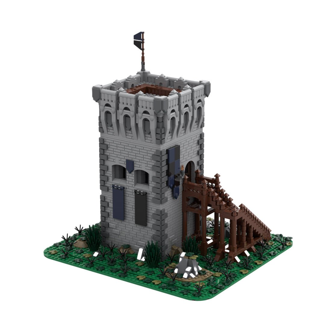 MOC - 159468 Mittelalterlicher Außenposten Black Falcon Castle Klemmbausteine - LesDiy - Klemmbausteine
