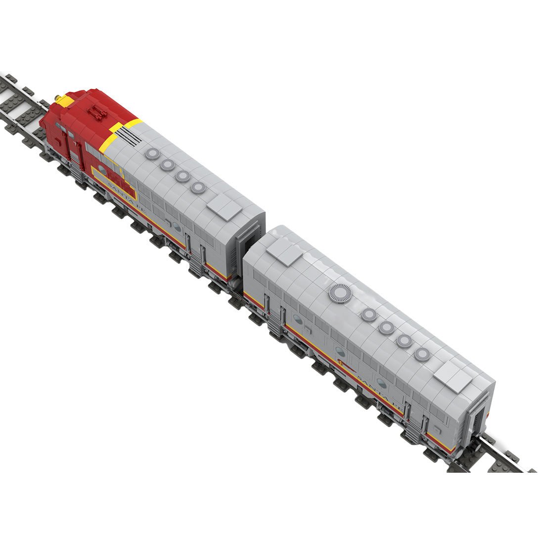 MOC - 160782 Diesel Locomotive EMD F7 Santa Fe Klemmbausteine - LesDiy - Klemmbausteine