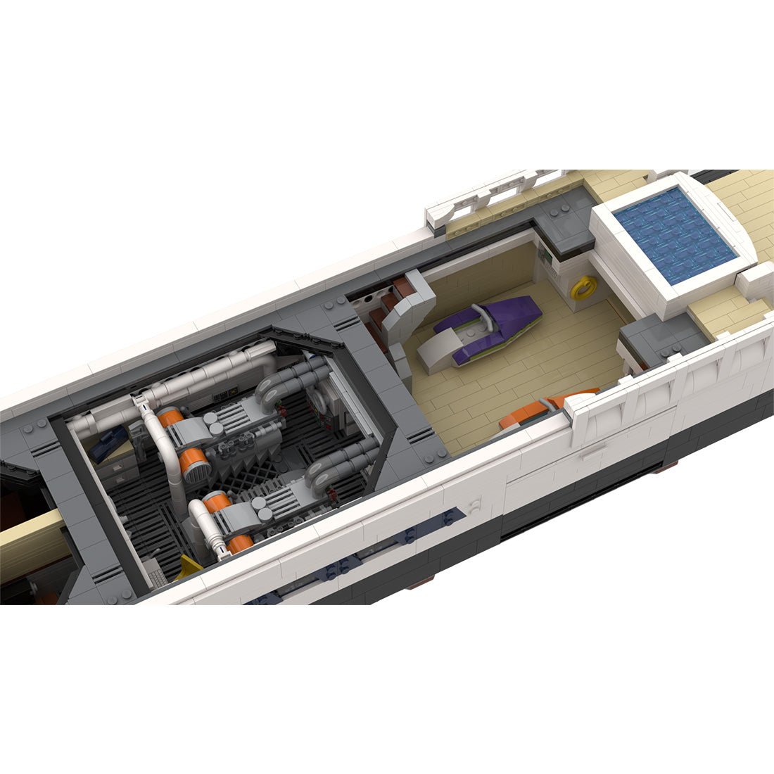 MOC - 164155 White Large Luxury Yacht Klemmbausteine - LesDiy - Klemmbausteine