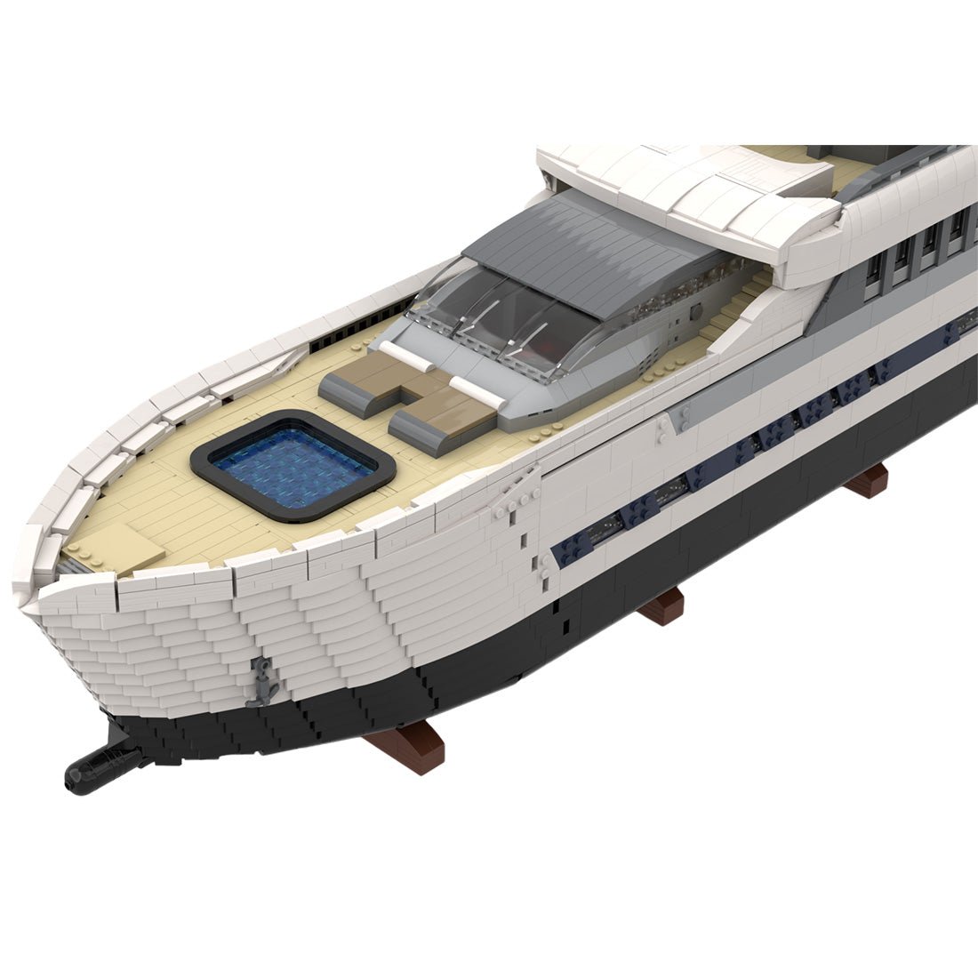MOC - 164155 White Large Luxury Yacht Klemmbausteine - LesDiy - Klemmbausteine