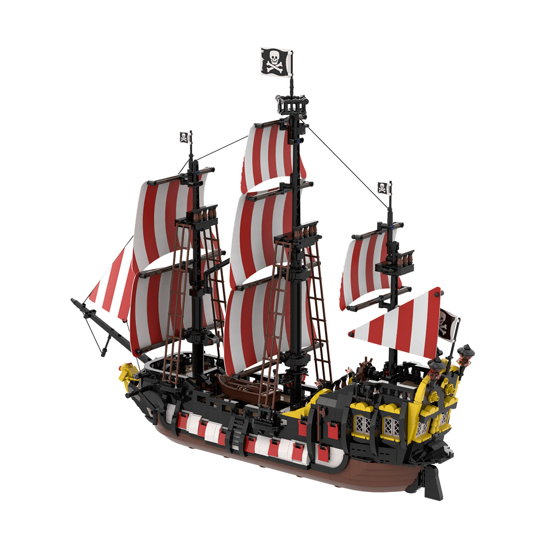 MOC - 166879 Medieval Barracuda - ship Klemmbausteine（ohne Segel） - LesDiy - Klemmbausteine
