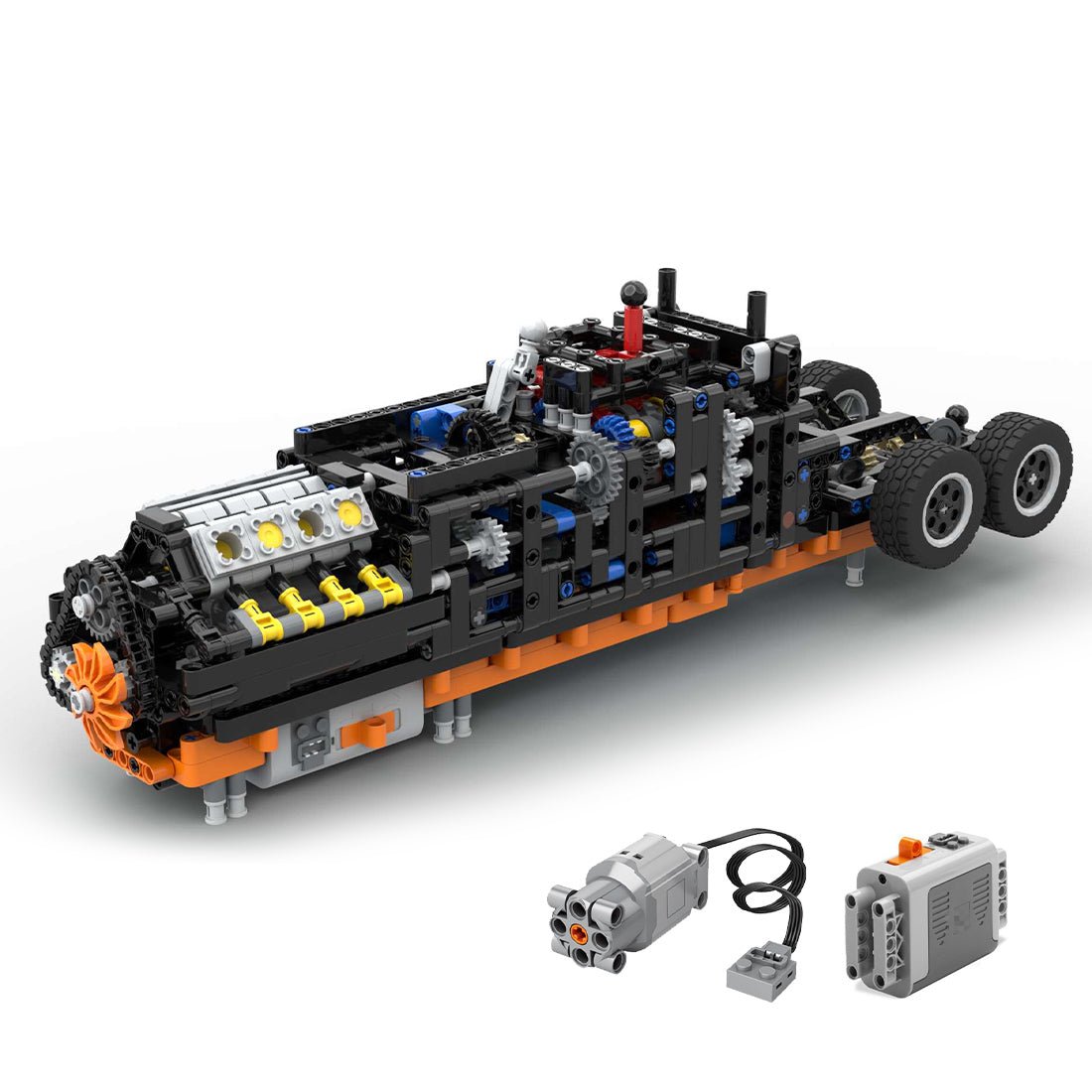 MOC - 179871 MACK T - 310 Achtzylindermotor 12 - Gang - Getriebe (dynamische Version)Klemmbausteine - LesDiy - Klemmbausteine