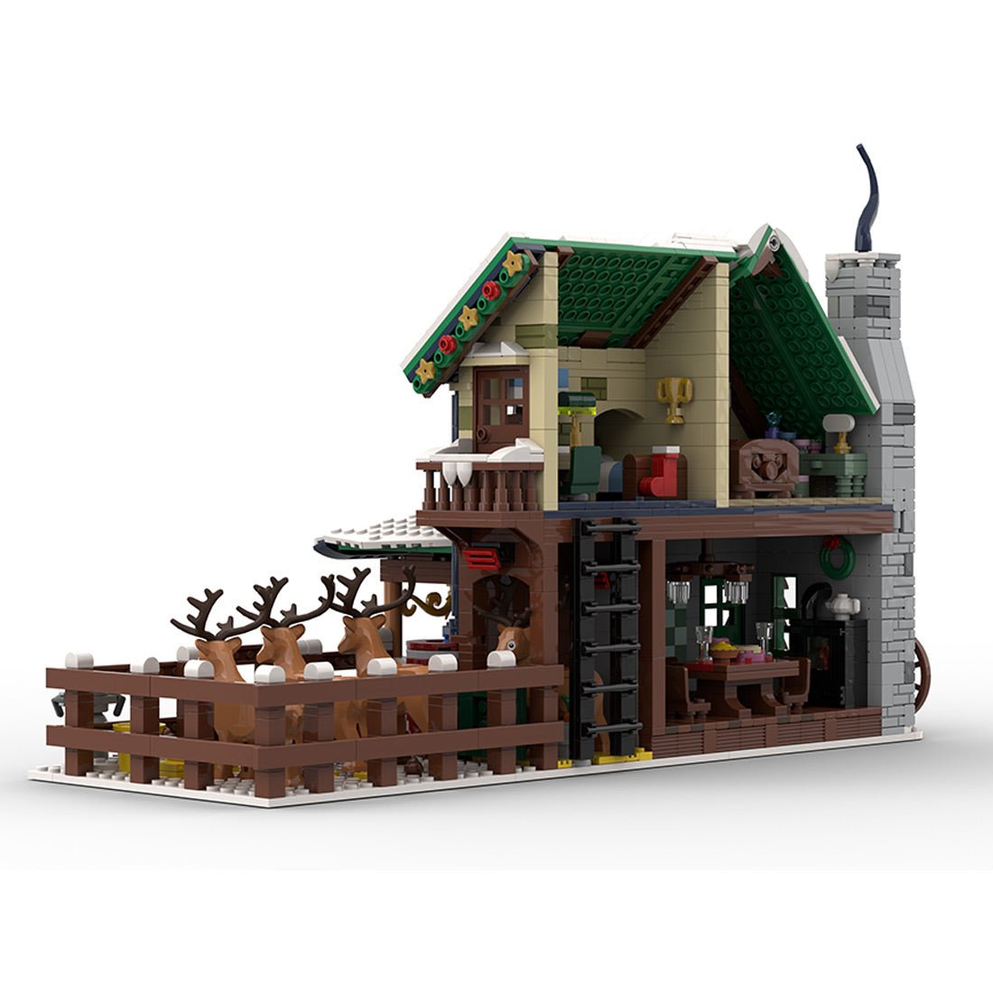 MOC - 183213 Winter Village Reindeer Ranch Klemmbausteine - LesDiy - Klemmbausteine