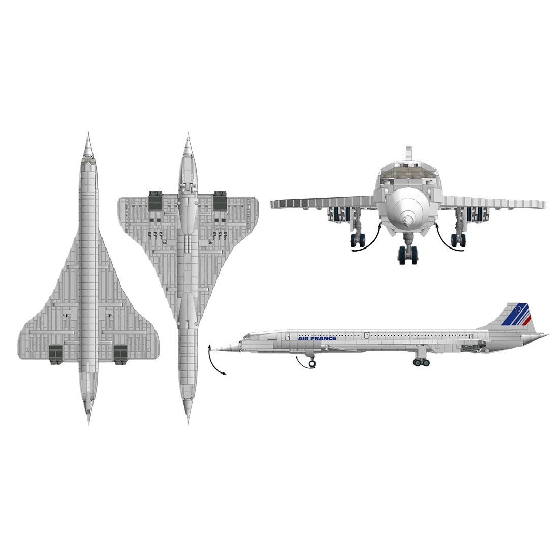 MOC 1/90 Concorde Verkehrsflugzeug Klemmbausteine - LesDiy - Klemmbausteine