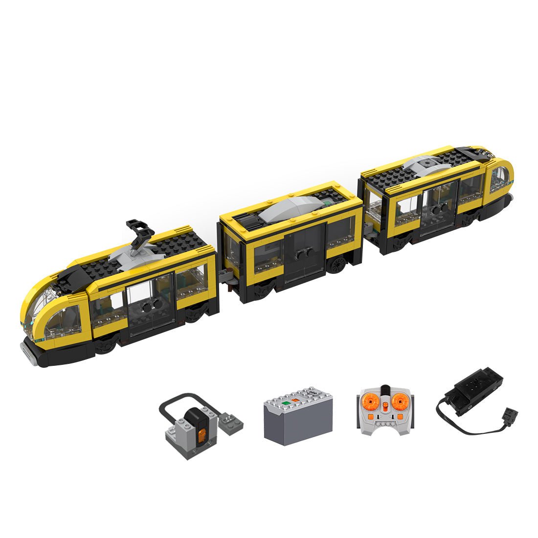MOC - 198402 60423 Downtown tram (Dynamic Version/530PCS/Yellow) Klemmbausteine - LesDiy - Klemmbausteine