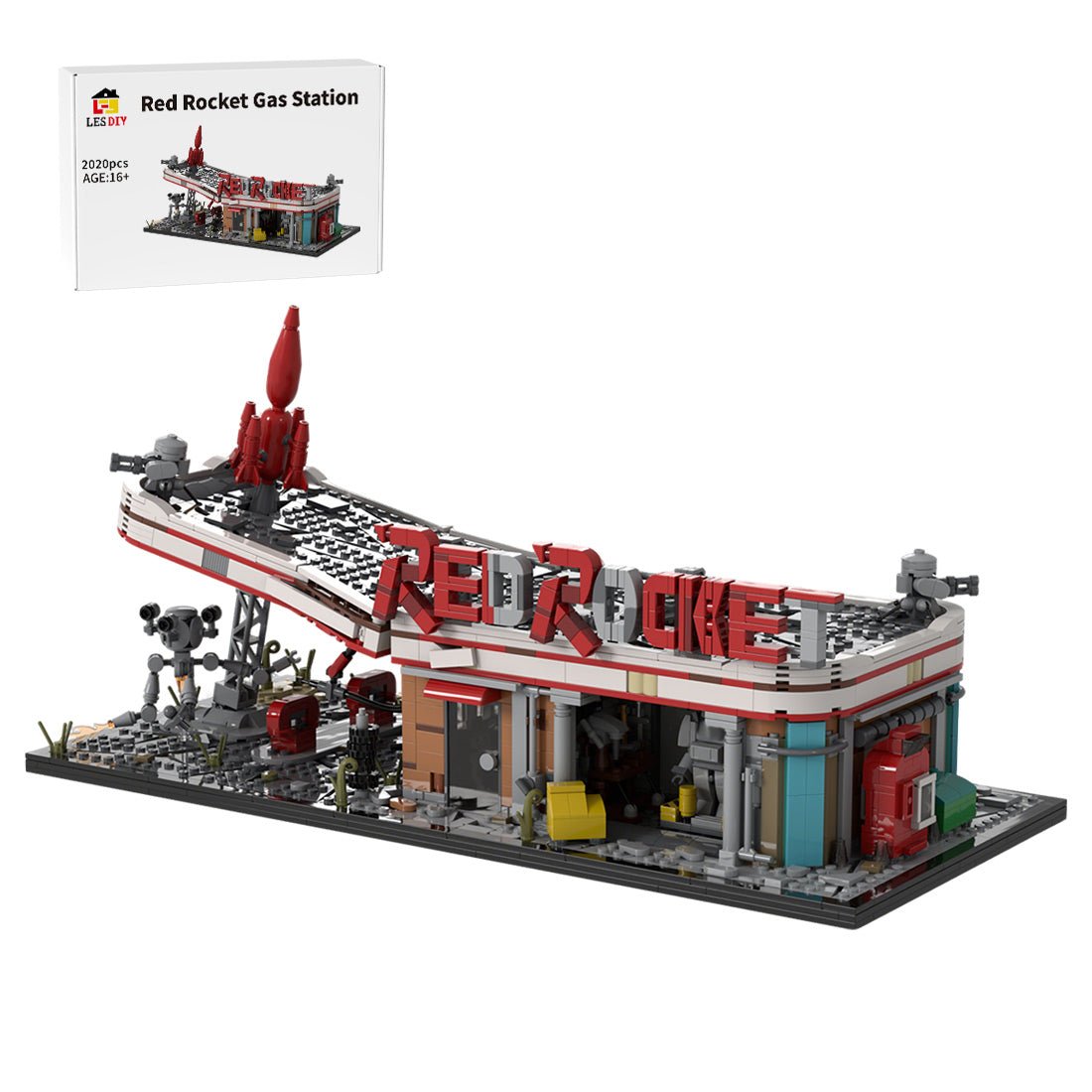 MOC - 207430 Fallout Red Rocket Gas Station Klemmbausteine - LesDiy - Klemmbausteine