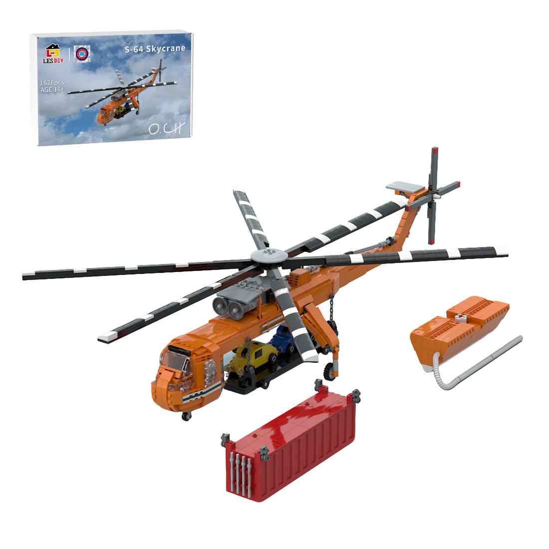 MOC - 211002 Sikorsky S - 64 Skycrane Klemmbausteine - LesDiy - Klemmbausteine