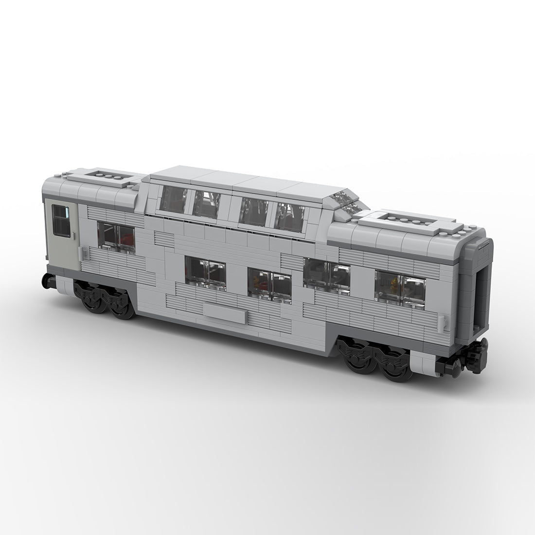 MOC-212051 Santa fe double decker canopy passanger train car Klemmbausteine-LesDiy-Klemmbausteine