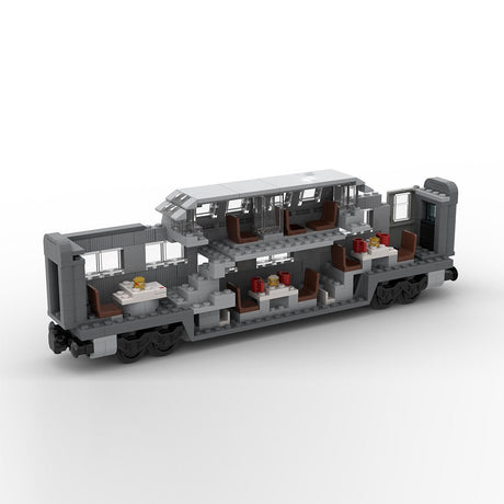 MOC-212051 Santa fe double decker canopy passanger train car Klemmbausteine-LesDiy-Klemmbausteine
