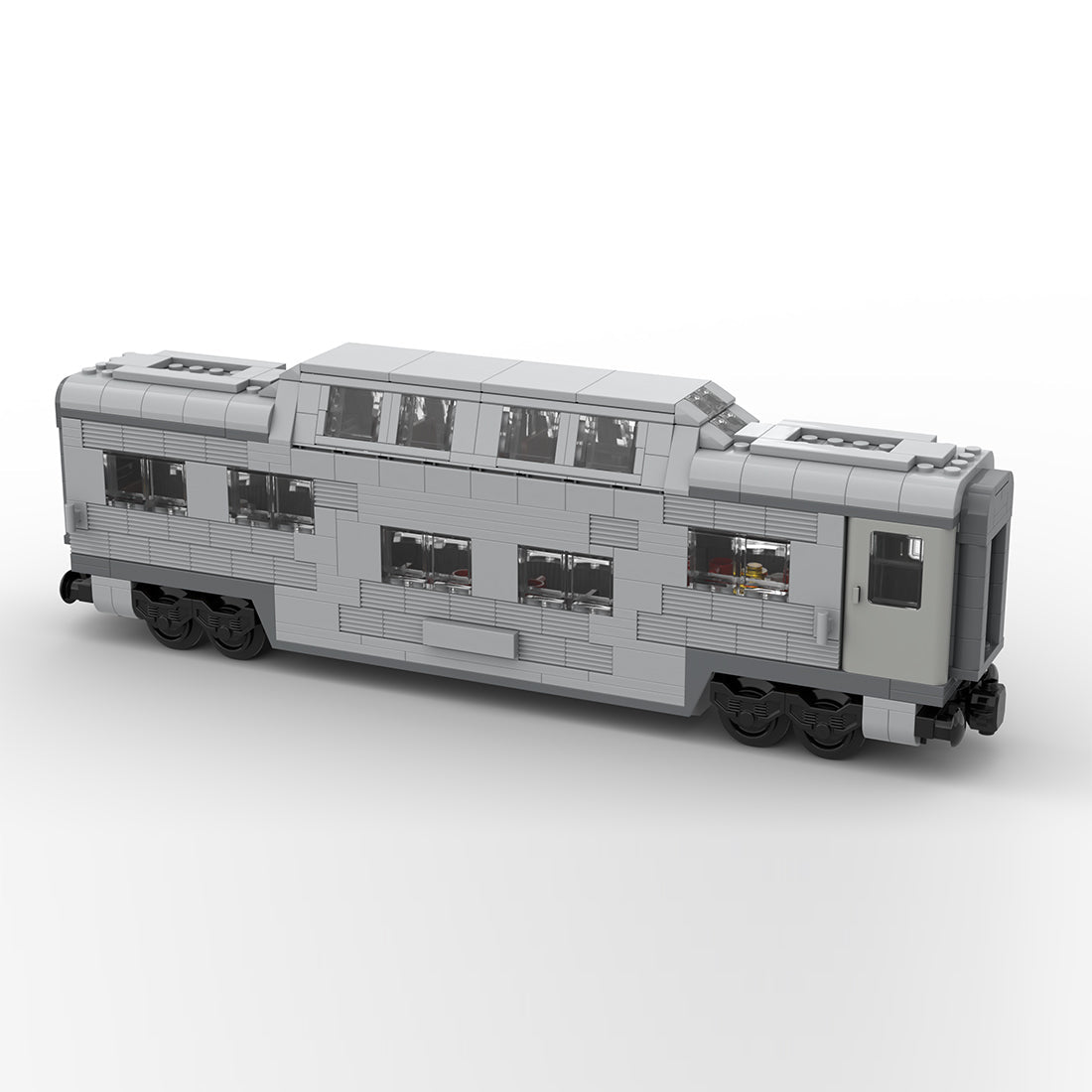 MOC-212051 Santa fe double decker canopy passanger train car Klemmbausteine-LesDiy-Klemmbausteine