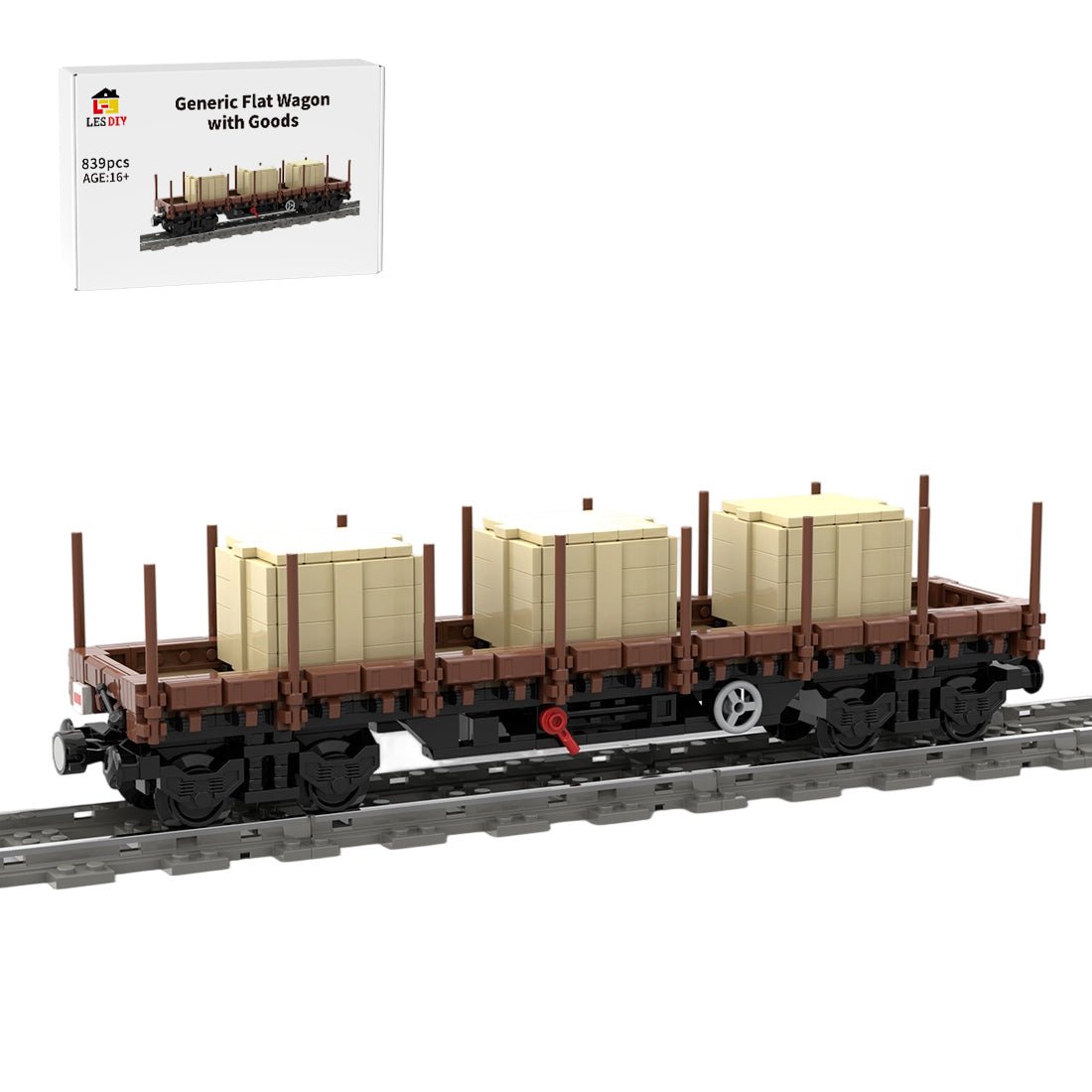 MOC-219158 Universeller Flachwagen mit Ladung Klemmbausteine-LesDiy-Klemmbausteine