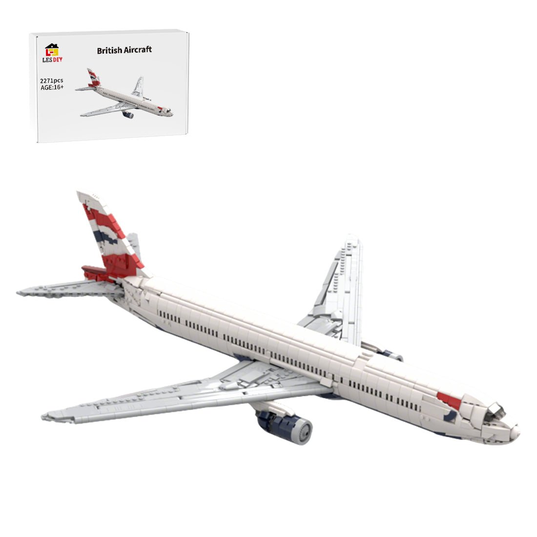 MOC - 227119 British Airways 777 - 300er Klemmbausteine - LesDiy - Klemmbausteine