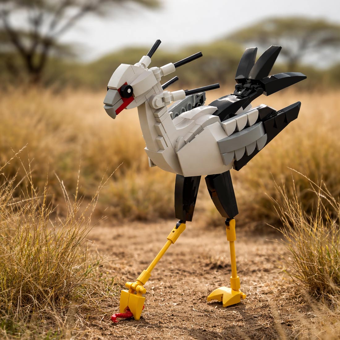 MOC - 227312 ecretary bird - Sagittarius serpentarius - Accurate and elegant Klemmbausteine - LesDiy - Klemmbausteine