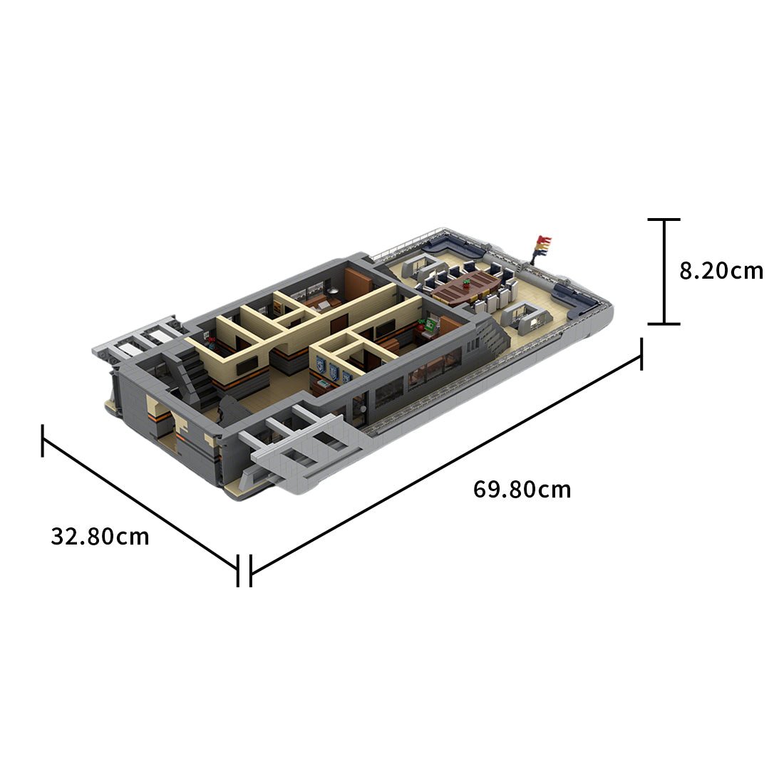 MOC - 230069 1/38 Scale Ultra MEGA Yacht - Part 7 Module 14 Deck 3 Stern Klemmbausteine - LesDiy - Klemmbausteine